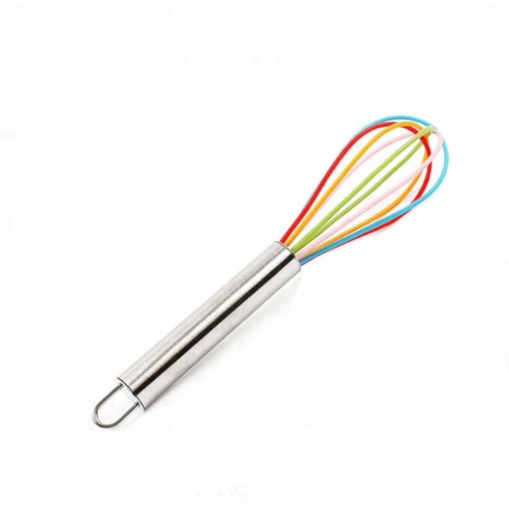 Stainless Steel Balloon Whisk With Silicone Wire Loops | Manual Egg Beater & Hand Whisk For Baking, Coffee, Cream, Sauce & Kitch