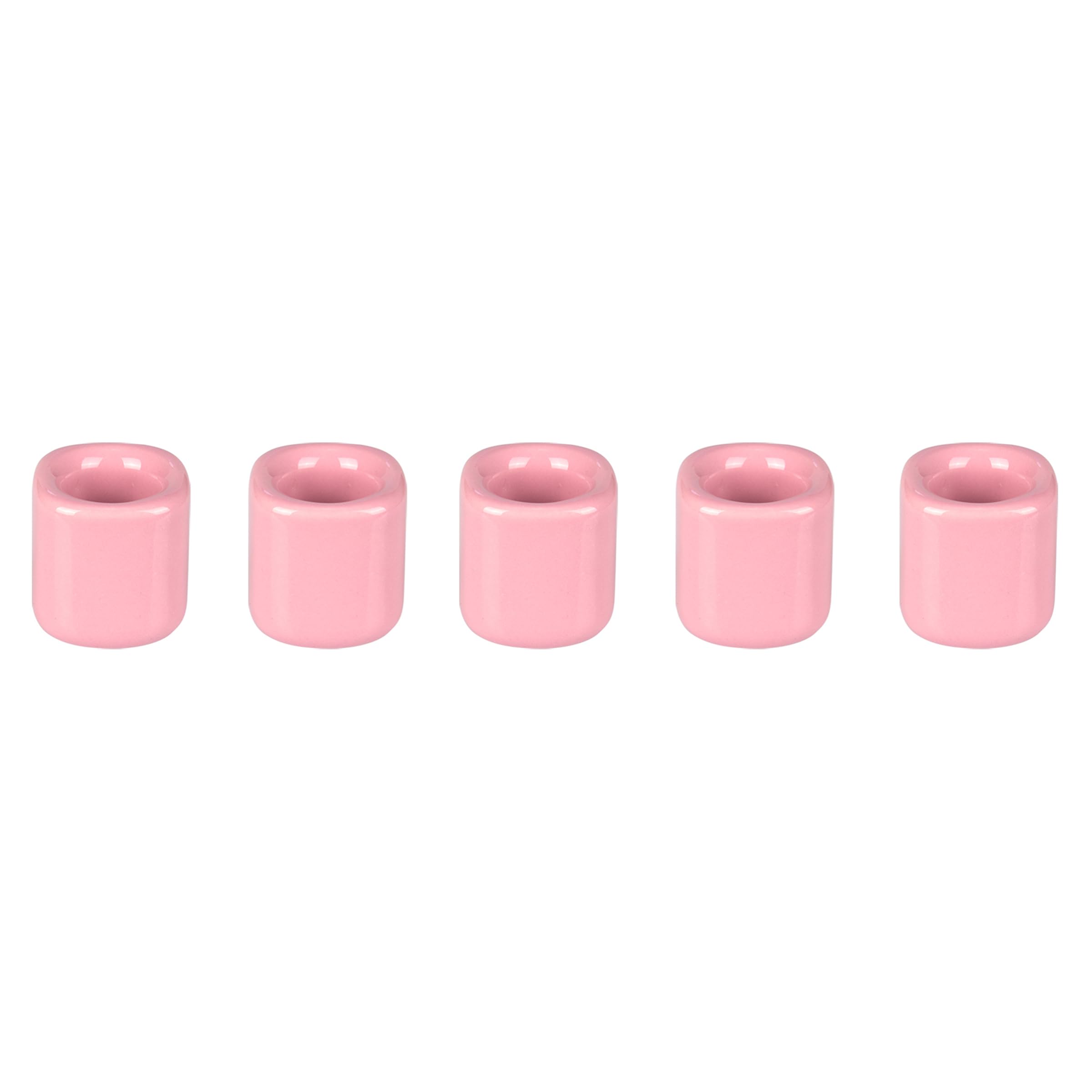 Mega Candles 5 pcs Pink 1/2 Inch Diameter Ceramic Chime Ritual Spell Candle Holders, Great for Casting Chimes, Meditation, Ritua