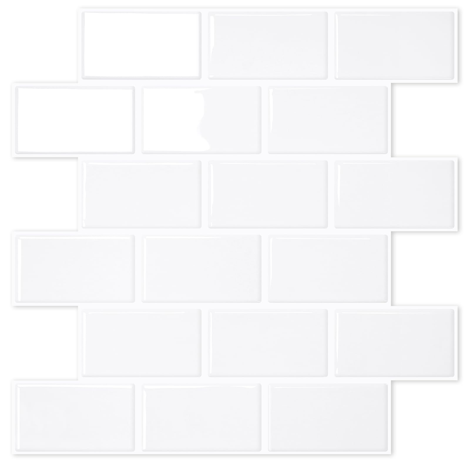 Stickgoo 1-Sheet White Subway Tiles Peel And Stick Backsplash, Stick On Tiles Kitchen Backsplash (Thicker Design)