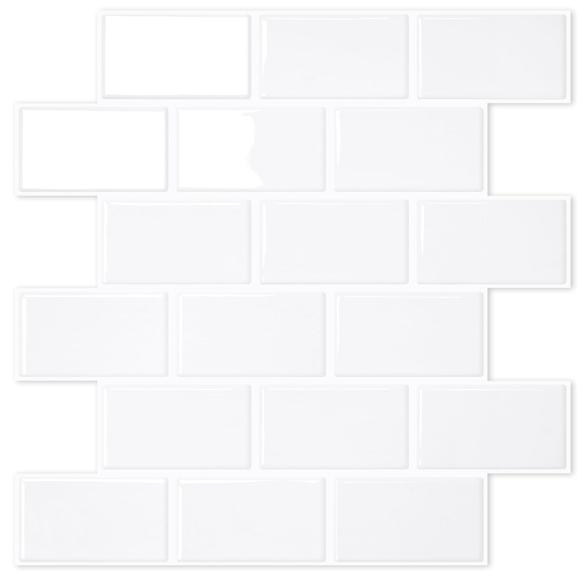 Stickgoo 1-Sheet White Subway Tiles Peel And Stick Backsplash, Stick On Tiles Kitchen Backsplash (Thicker Design)
