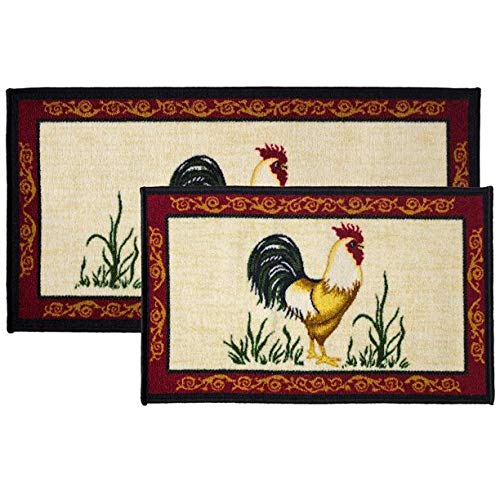 Kashi Home Kitchen Rug, Printed Area Rug, Durable Floor, Door Mat, Farmhouse Non-Slip Carpet Latex Backing Beautiful Design Dot