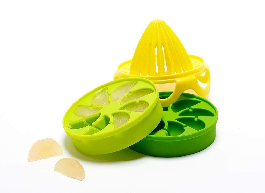 Full Circle Lemon Drops Citrus Ice Cube Infusion Set With Reamer And Silicone Trays, 6-Piece Set