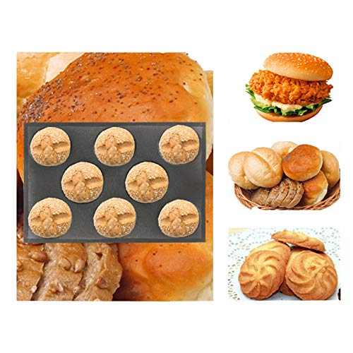 Hamburger Bun Pan For Baking, Mesh Silicone Hamburger Bun Mold, 8 Cavities Silicone Loaf Pan, Silicone Hamburger Bread Forms Per