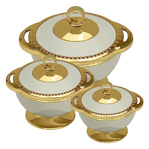 Selvel Milano Inner Steel Casserole Set Of 3 (1700Ml, 1100Ml, 600Ml)|Bpa Free|Advanced P.U. Insulation| Hot Box For Kitchen | Ke