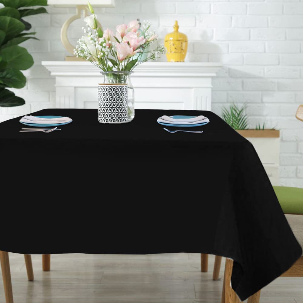 Balsacircle Trlyc Polyester Tablecloth - 72X72 Black Square Tablecloth Overlay 100% Polyester Wedding Table Linen