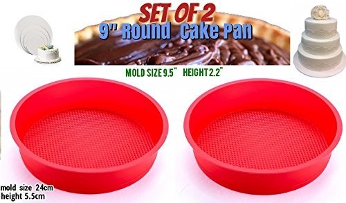Pizety Set Of 2, Silicone Cake Pan Round 9-Inch Silicone Cake Mold For Baking 9-Inch Round Silicone Cake Pan Silicon Cake Baking