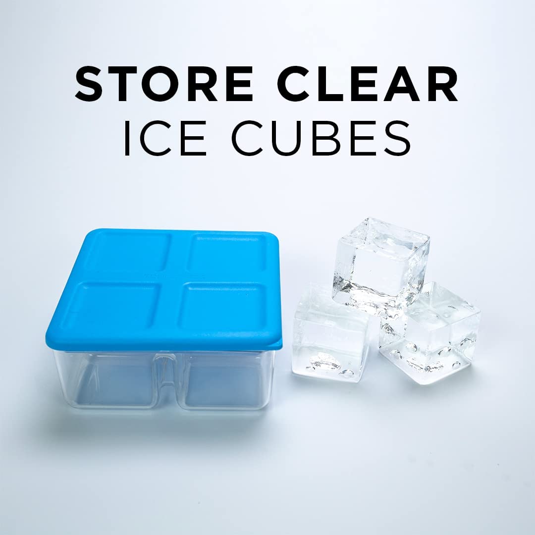 True Cubes Premium Ice Cube Storage Tray With Lid - Stackeable, Easy-Release, Polyesterne Ice Cube Mold For Freezer