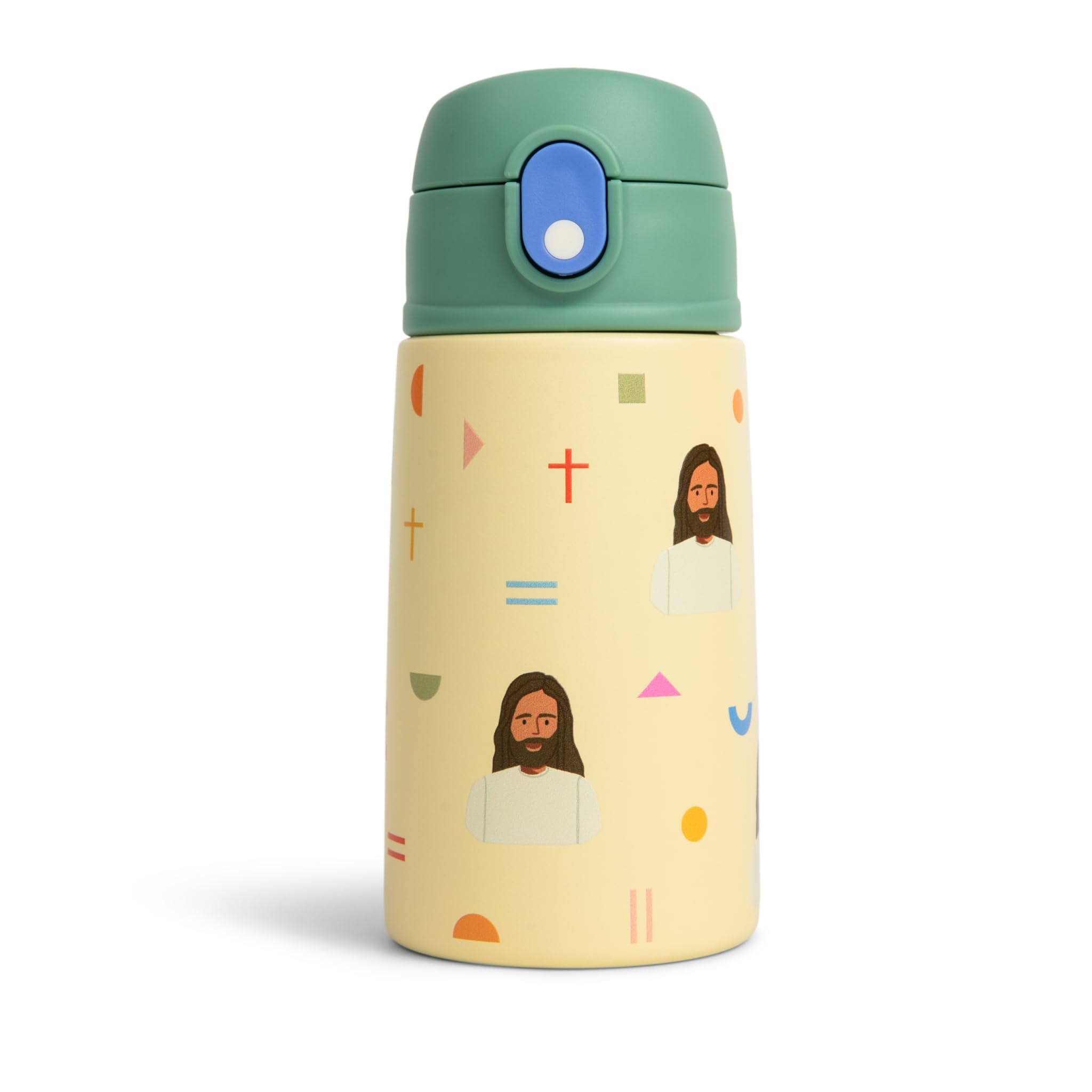 Be A Heart Jesus Water Bottle for Kids Stainless Steel 13.5 oz Yellow