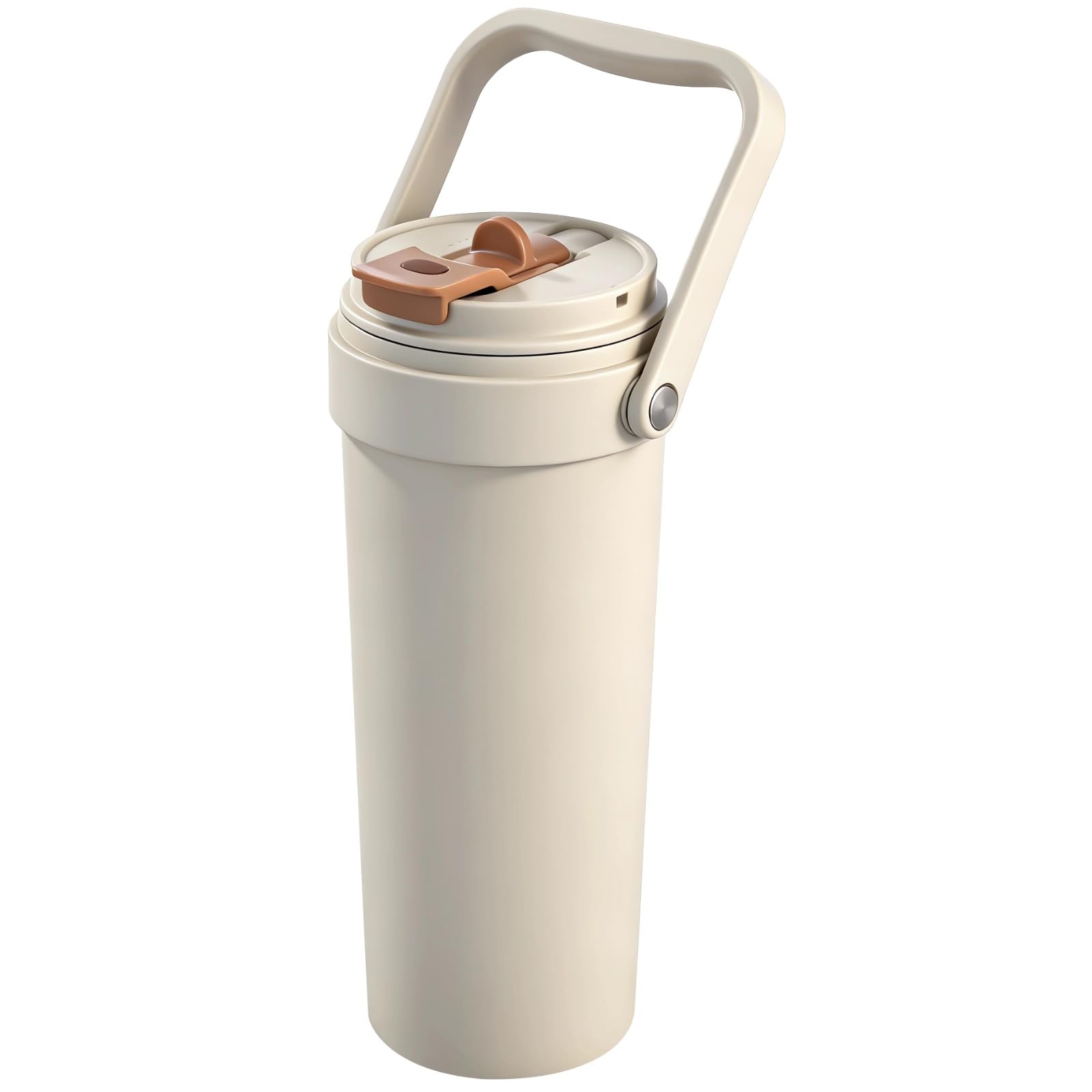 KLYGOBSR 30 oz Water Bottle, Flip Straw Tumbler with Handle, Ceramic Coated Water Bottle, 2in1 Lid, Twist On Lid and Flip Up S