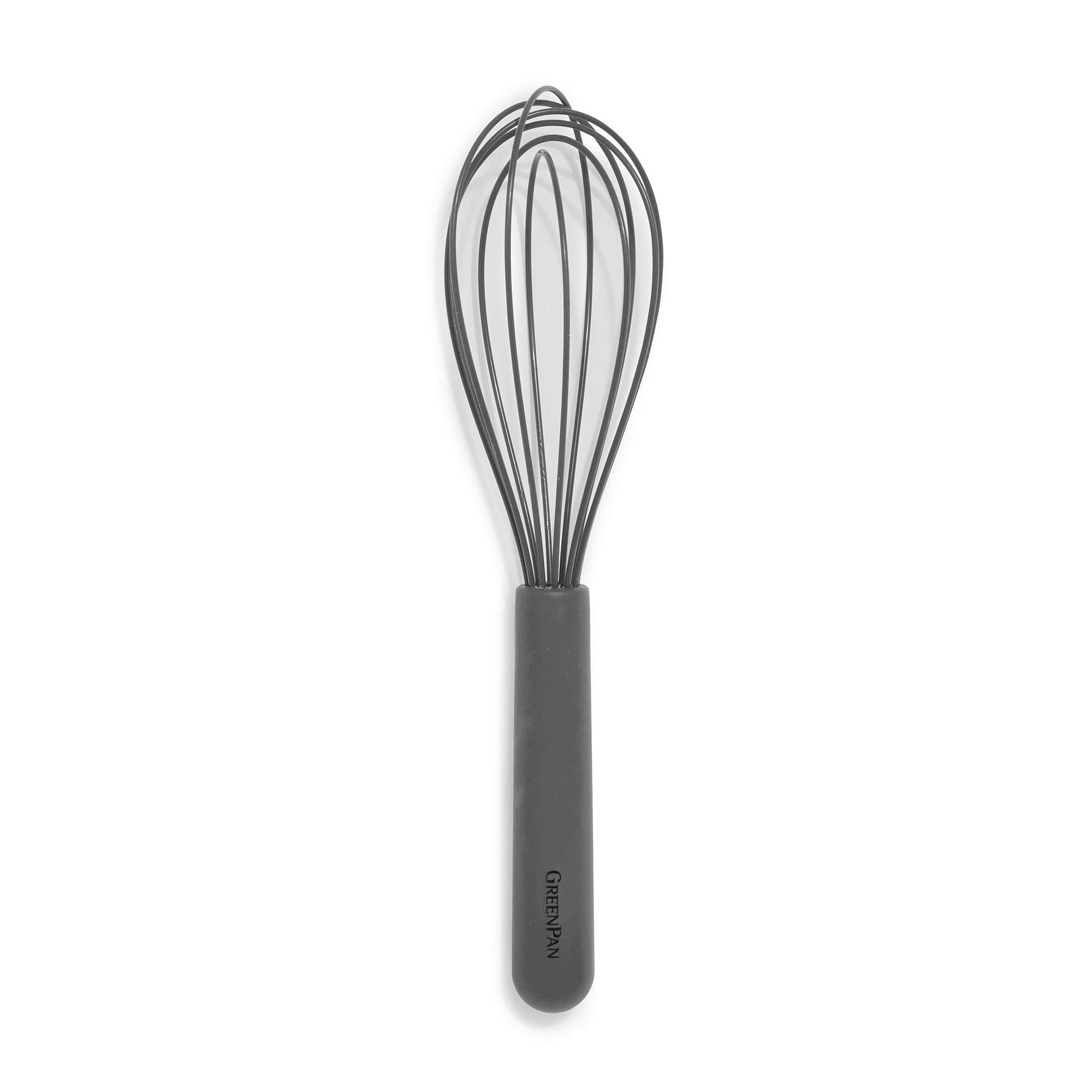 GreenPan Silicone Whisk, Mixing Blending Beating Stirring Cooking Kitchen Utensil, Flexible Rubber Nonstick Cookware, Rigid Stee
