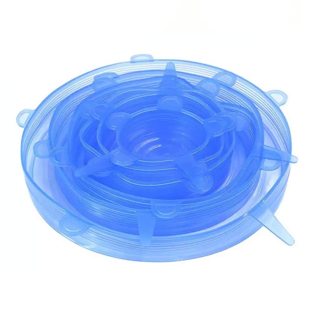 QUKAN 6Pcs Reusable Silicone Stretch Lids Wrap Bowl Seal Cover Kitchen Food Storage