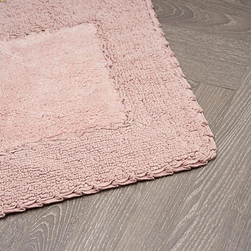 Laura Ashley Ruffle Cotton 17'' X 24'' Bath Rug, Blush