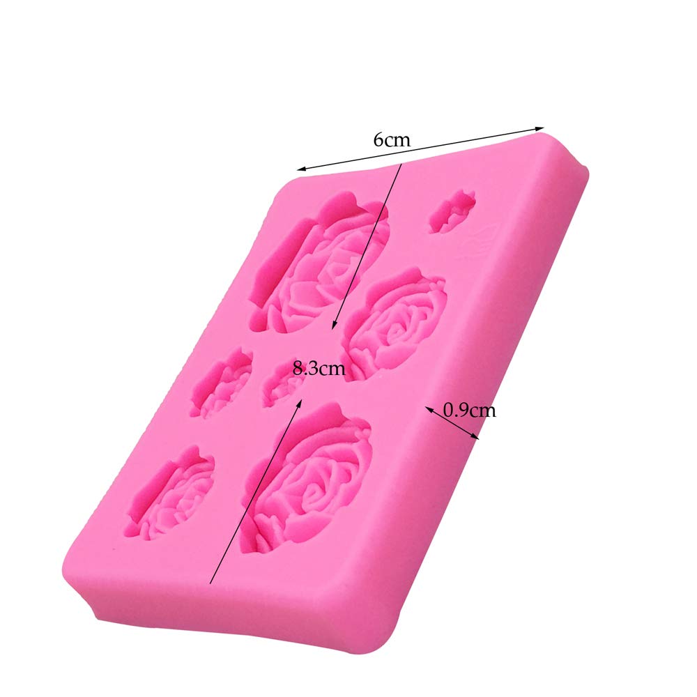 Tvoip Rose Flowers Silicone Mold Cake Chocolate Mold Wedding Cake Decorating Tools Fondant Sugarcraft Cake Mold