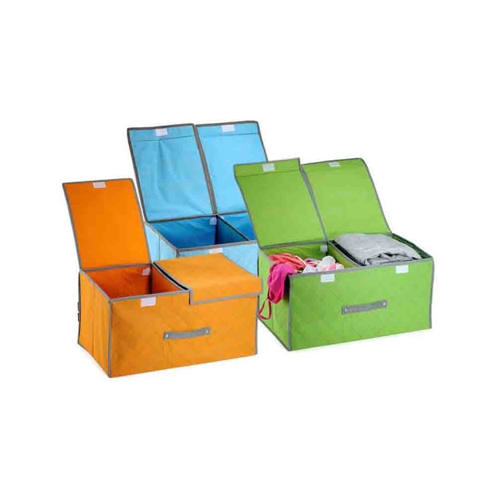 Styleys Charcoal Divider Cell Foldable Box Type NonSmell Drawer Organizer Closet Storage For Socks Bra Tie Scarfs (Multicolour)