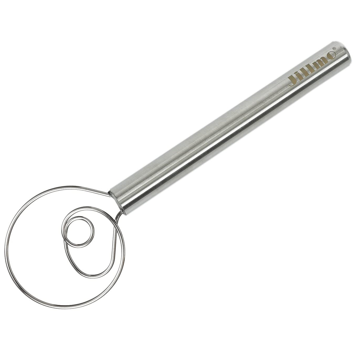 Jillmo Danish Dough Whisk, 12Inch Stainless Steel Bread Whisk