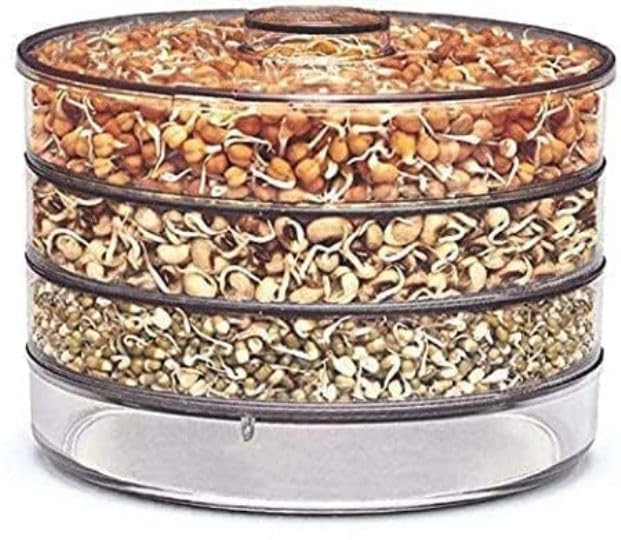 Stewit Sprout Maker with 4 Compartments for Multi Purpose Use  Plastic Grocery Container Sprouted Grains Seeds Dal Channa Chole