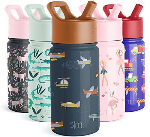 Simple Modern Kids Water Bottle With Straw Lid | Insulated Stainless Steel Reusable Tumbler For Toddlers, Boys | Summit Collecti