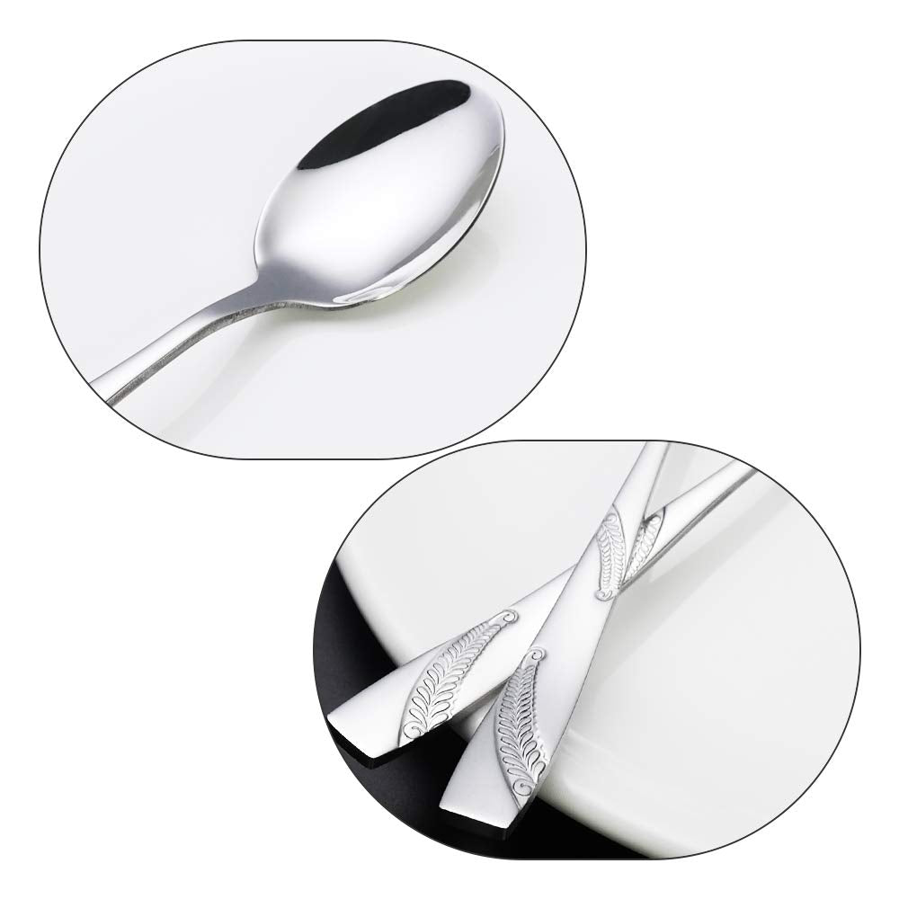 Bringer Dessert Spoons Set Of 12, Stainless Steel, 6.6-Inch