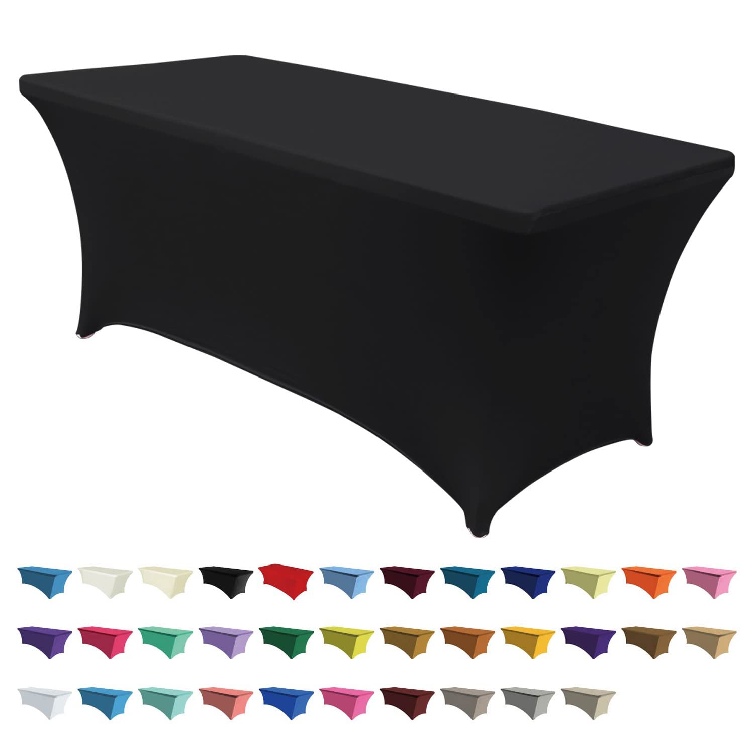 ABCCANOPY Spandex Tablecloths for 6 ft Home Rectangular Table Fitted Stretch Table Cover Polyester Tablecover Lash Bed Cover Tab