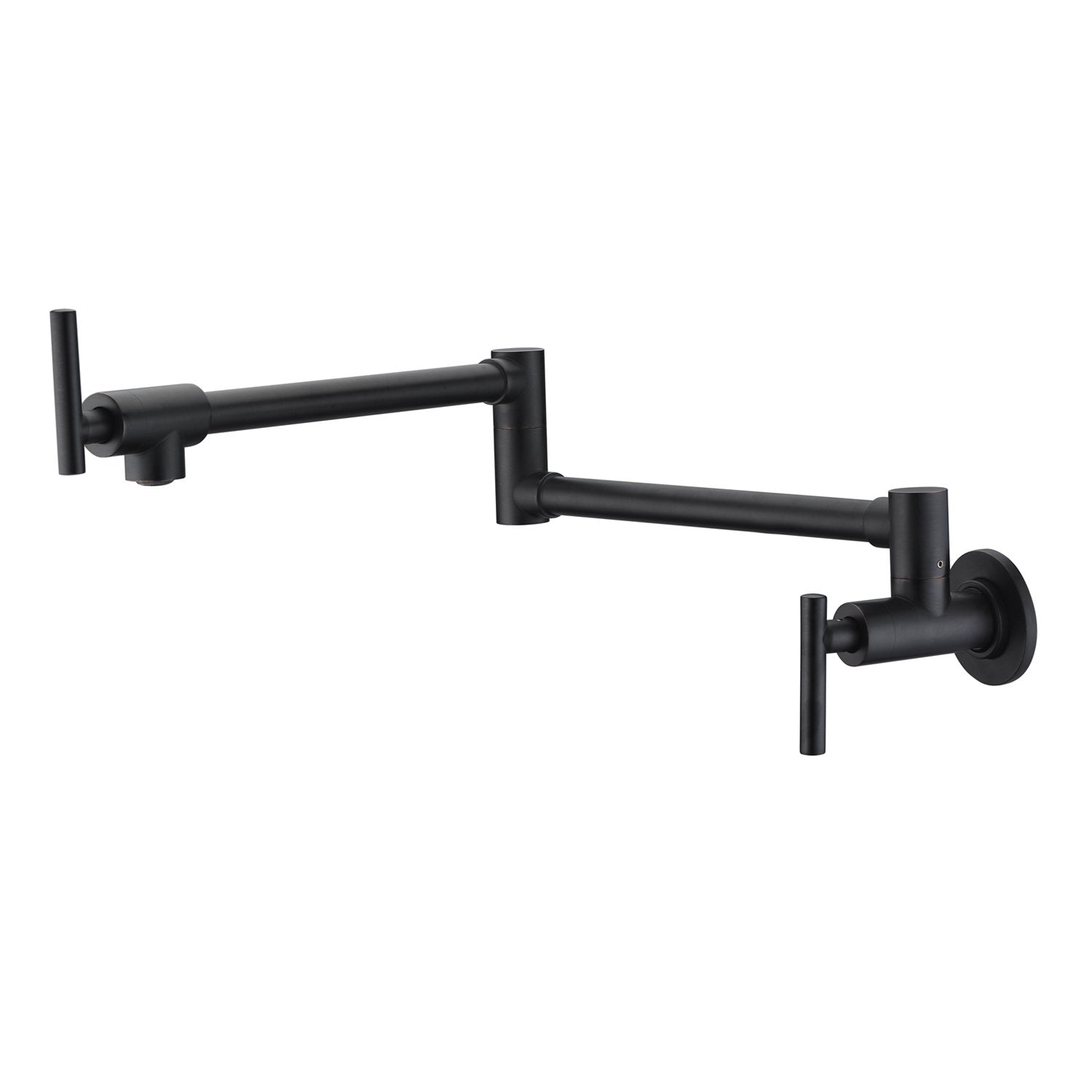SUMERAIN Pot Filler Faucet Wall Mount Kitchen Faucet Oil Rubbed Bronze, Double-Jointed Swing and Dual Shut-Off Levers