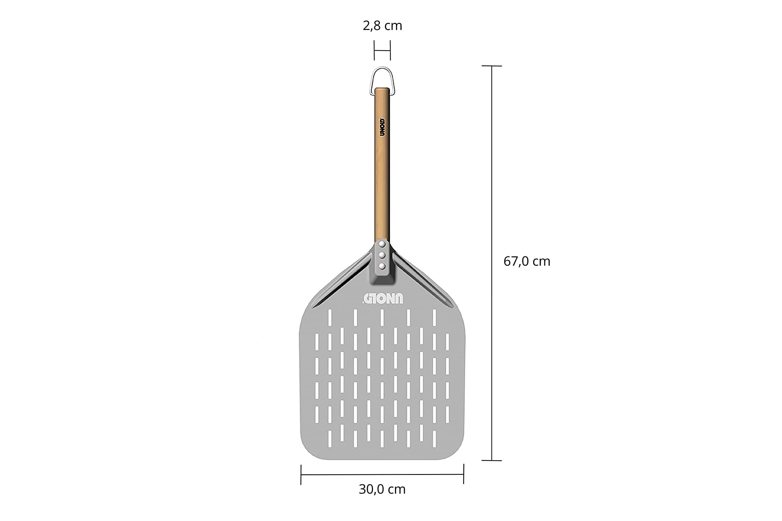 Unold Pizza Peel 6881620 | Pizza Shovel Made Of Aluminium With Beech Wood Handle Perfect Pizza Oven Luigi 68816 | Handle Length