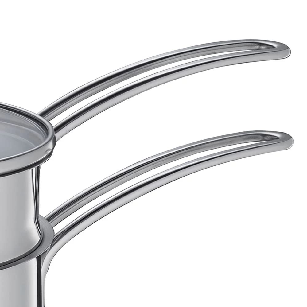 Kchenprofi K2370602814 Double Boiler/Bain Marie Set With Glass Lid, 5.5'' Diameter, Silver