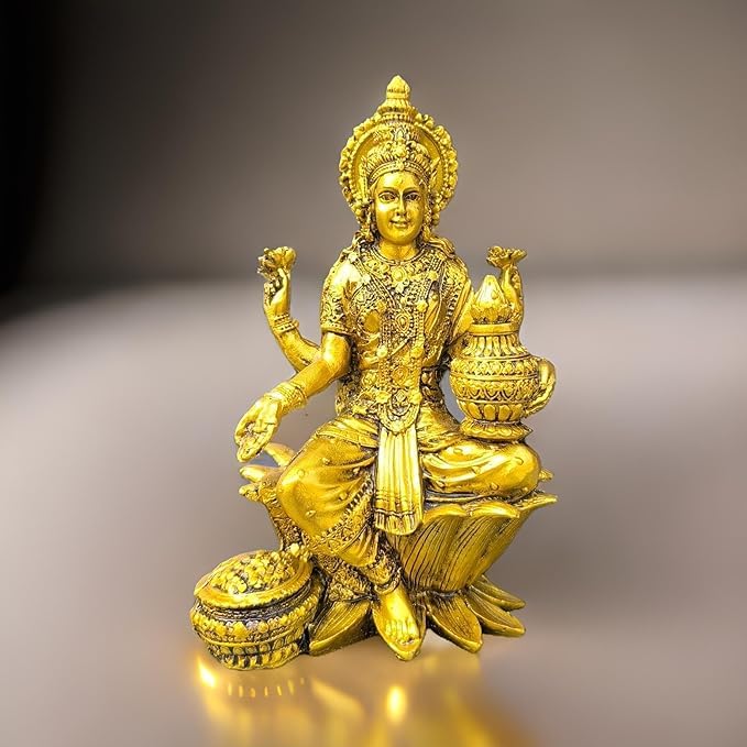 The Himalayan River Laxmi Ganesh Set Idol Showpiece Lakshmi Ganesha Idol, Laxmi Ganesh Statue Showpiece Figurine, Home Office Pu