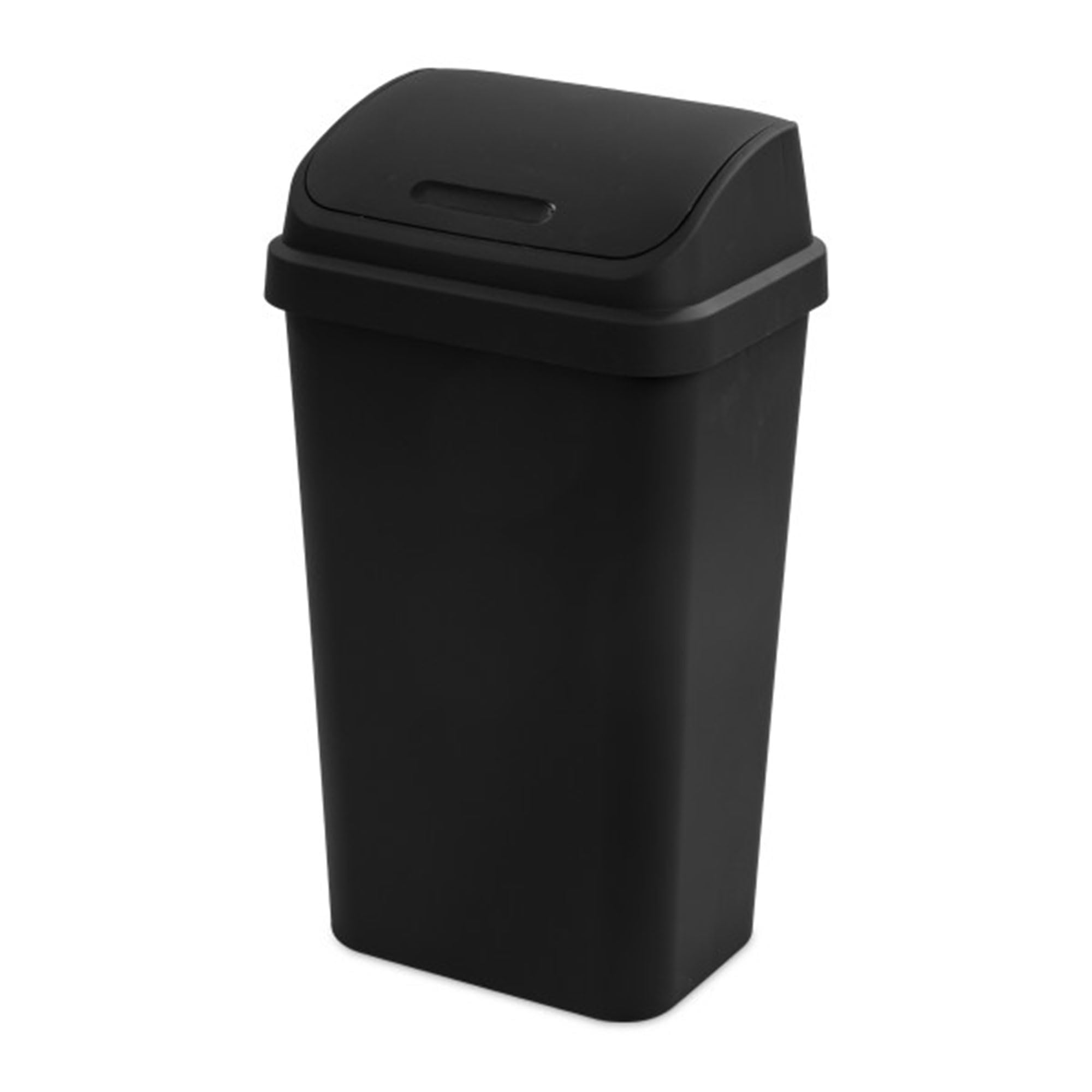 Sterilite 16 Pack Kitchen Garbage Trash Can With Plastic Swing Top, 13 Gal, Black