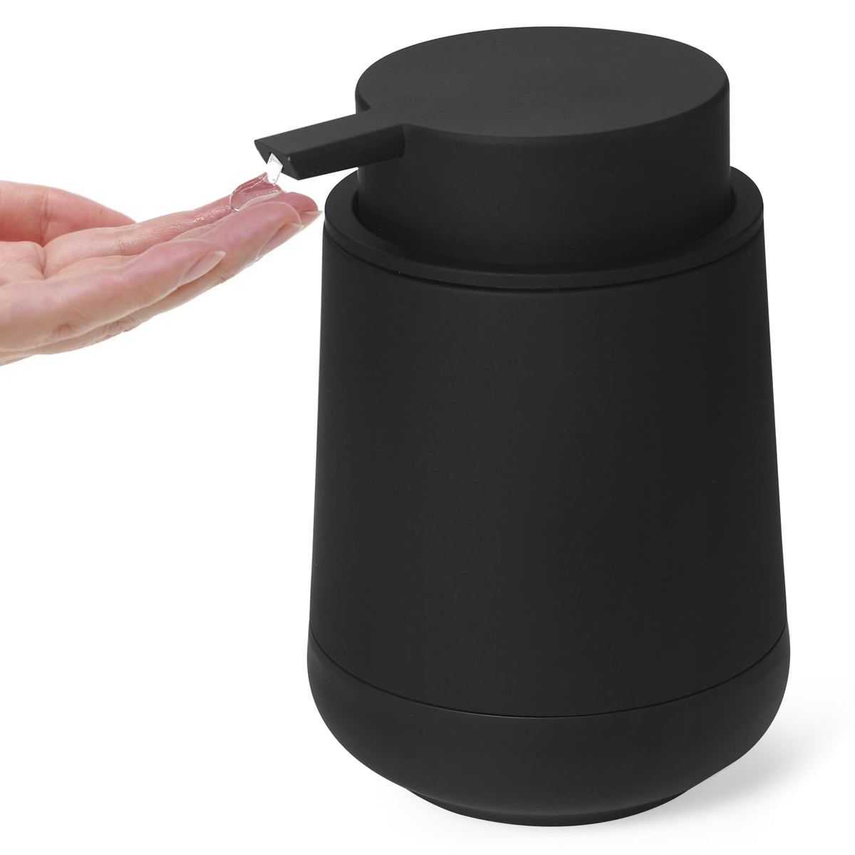 Dahacis Black Hand Soap Dispenser For Bathroom With Non-Slip Silicone Coaster, Refillable Liquid Dish Soap Dispenser For Kitchen