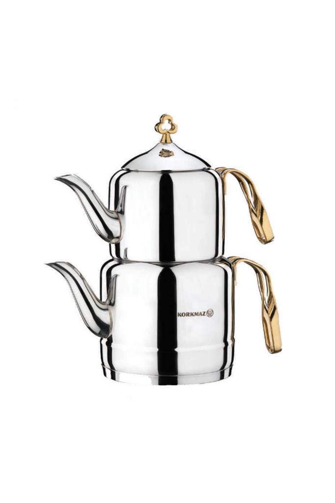 Korkmaz A212 Intemani Teapot, 2 Lt, Stainless Steel, Non-Abrasion And Dulling, Steel Handle, Solar Base