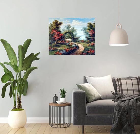 Landscape Wall Decor Garden Path Under Flower Arch Scenic Art Print Poster (16X20)