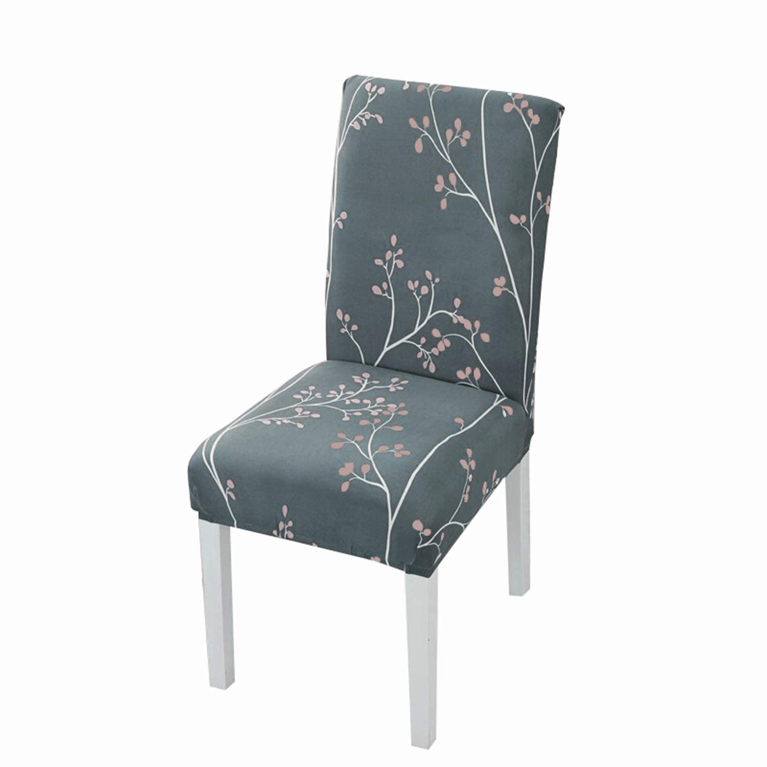 House Of Quirk Elastic Chair Cover Stretch Removable Washable Short Dining Chair Cover Protector Seat Slipcover (1 Pc Branch Gre