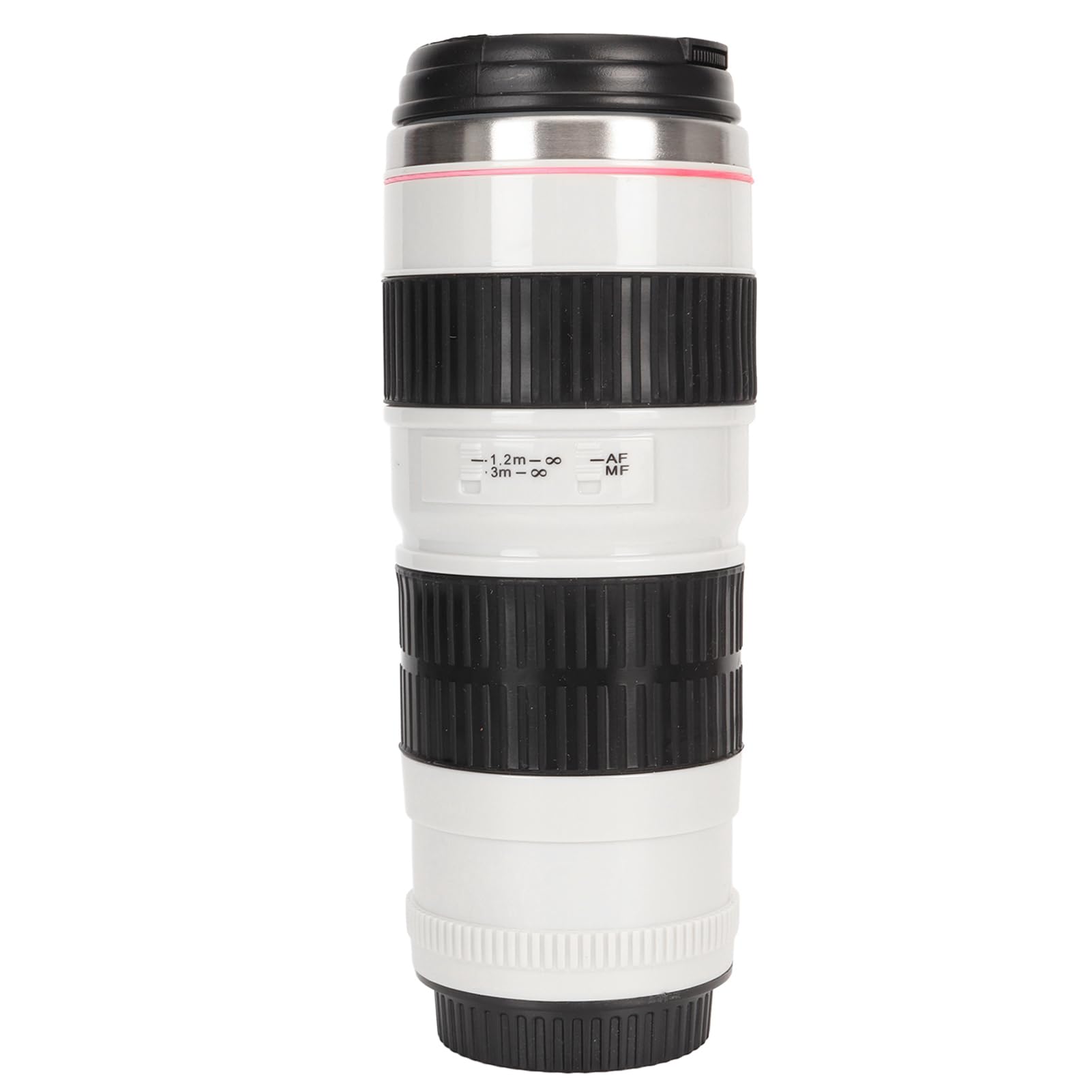 Jauarta Camera Lens Mug  Stainless Steel Coffee Mug with Sealed Lid  Photographer Travel Coffee Cup for Men & Women (White)