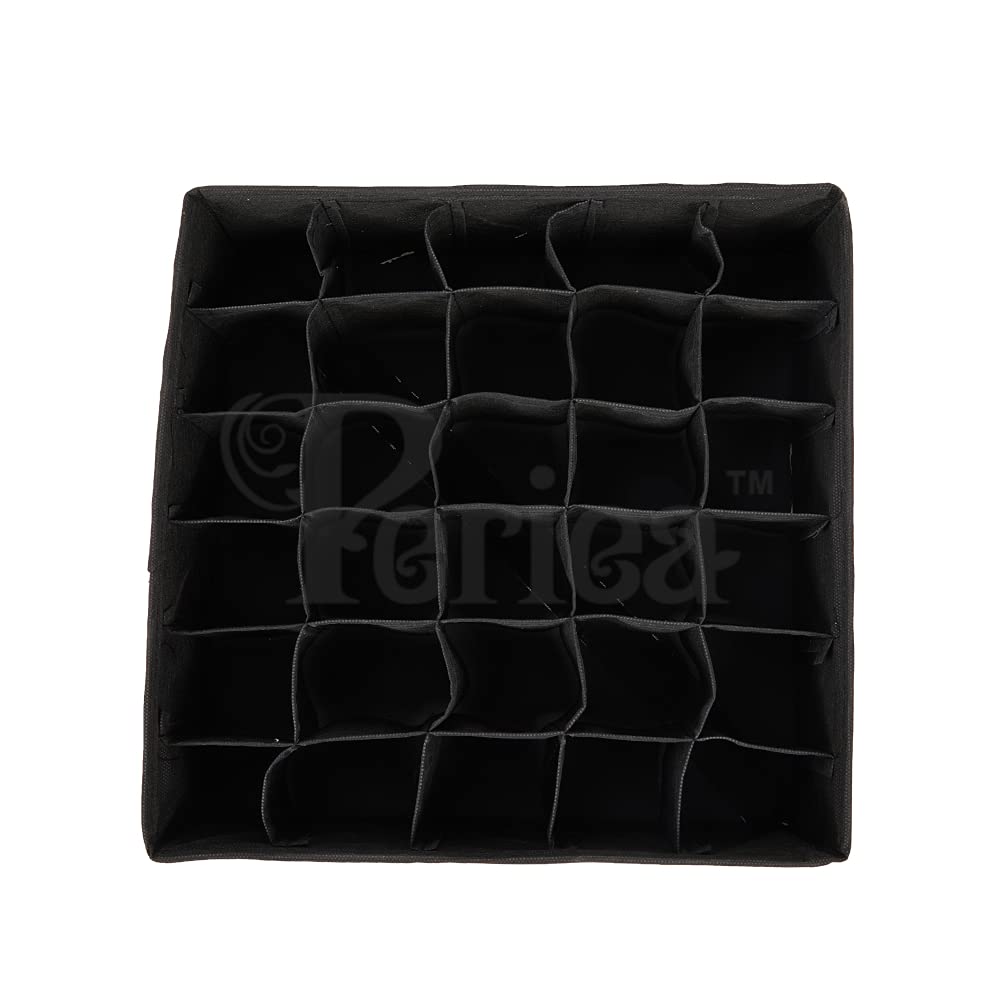 Periea Drawer Organizer Bedroom Underwear 30 Cell 'Fosy' (Premium, Nero con Pois Bianchi)