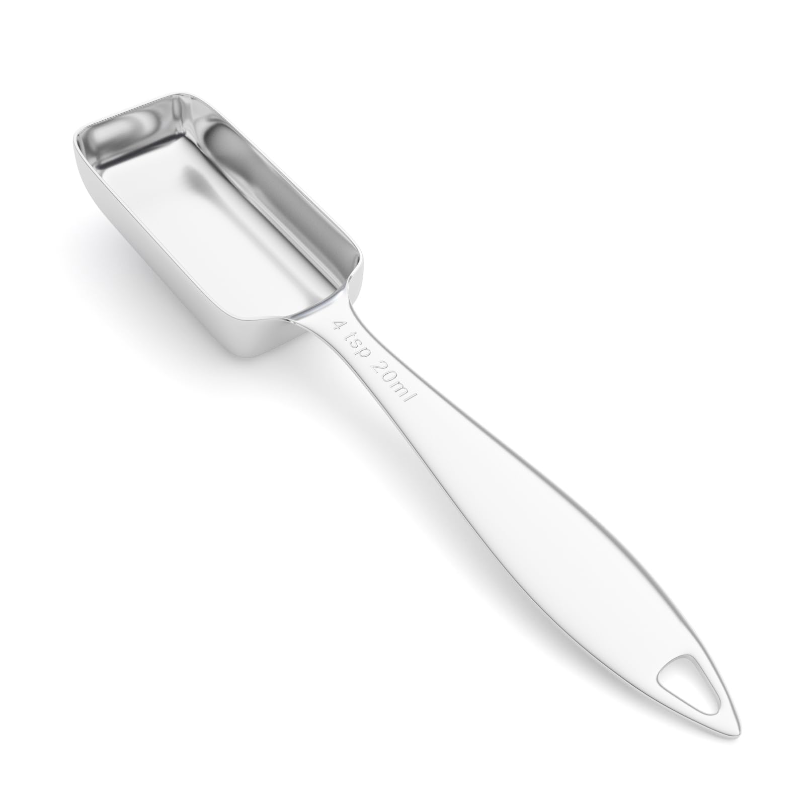 BERYLER 1PCS 4tsp (20ml) Single Measuring Spoon, Individual Stainless Steel Long Handle Measure Teaspoon Only