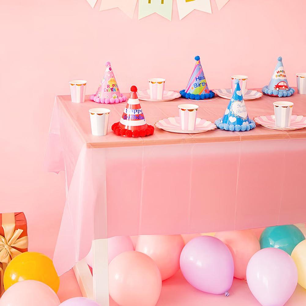 2 Pack Pink Plastic Tablecloths Disposable Xmas Table Covers Table Cloths Bbq Picnic Birthday Christmas Parties Covers Waterproo