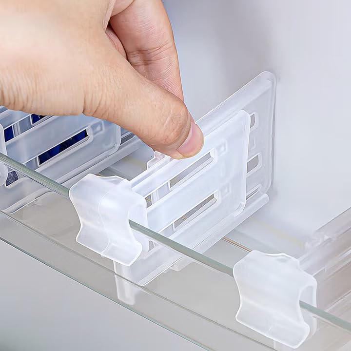 Primechoice Fridge Storage Divider | Adjustable Organiser Rack For Sachets, Seasoning & Sauce Packets | Space Saving Kitchen, De