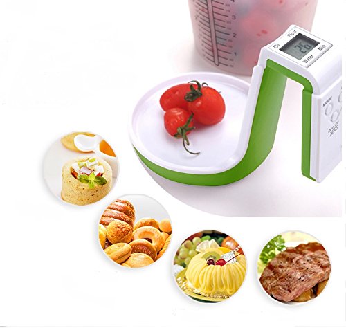 KitchenMetrics Digital Kitchen Food Scale & Measuring Cup - Green