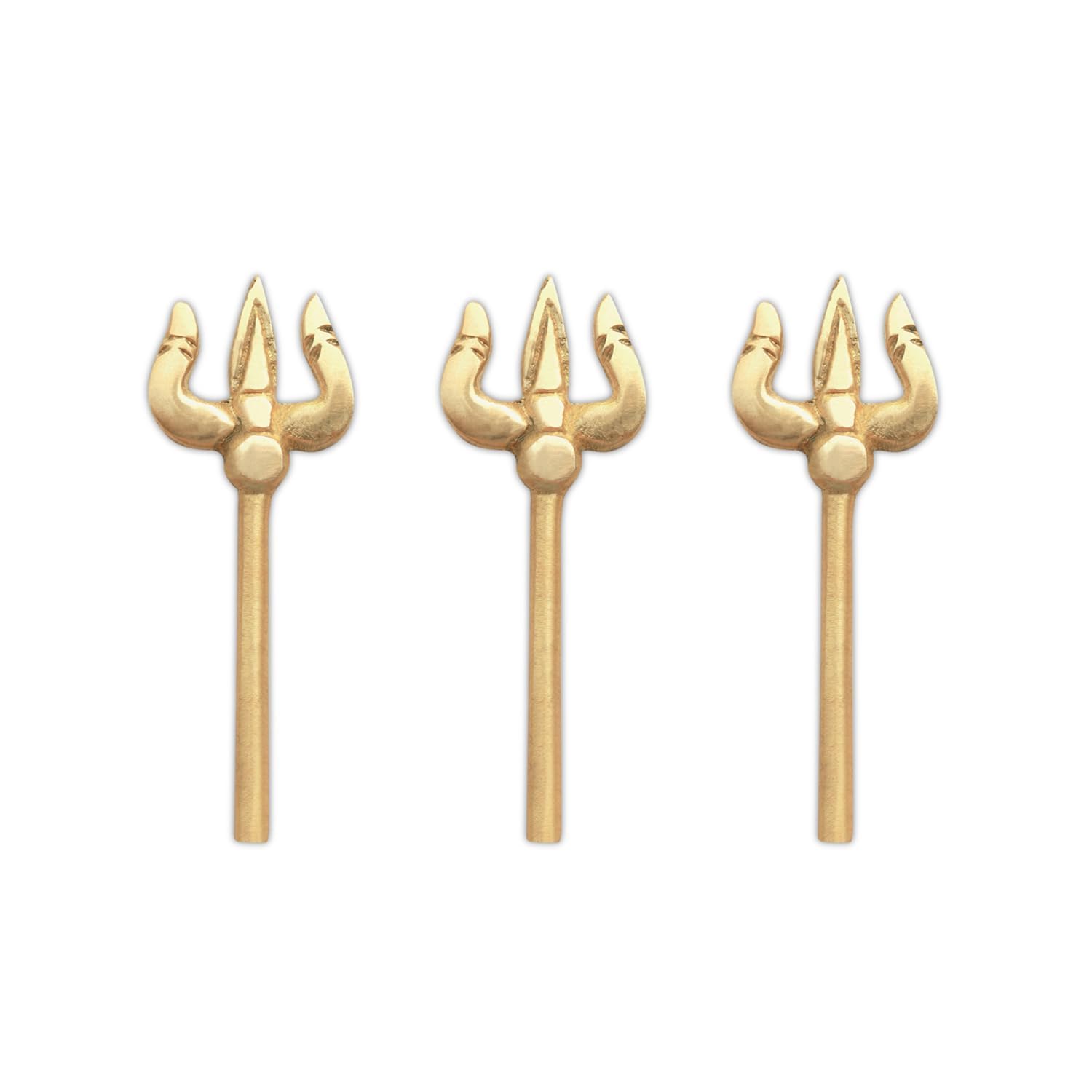Brongs Brass Trishul Statue | Height - 7 Cm Aprrox | Weight - 20 Gram Approx | Vastu Idol For Home And Office | Zonal Placement 