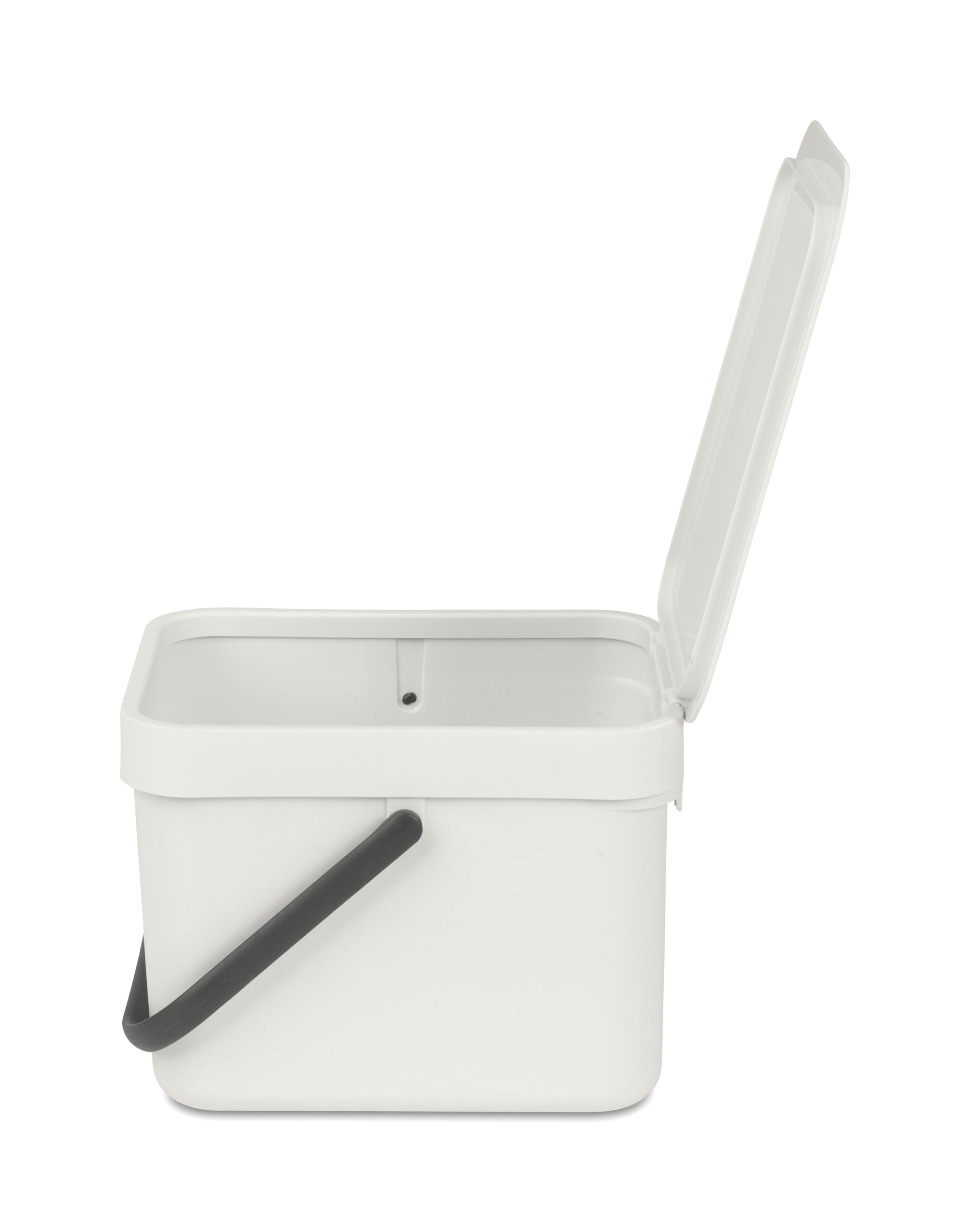 Brabantia Sort & go Food Trash can (16 galLight gray) Small countertop Kitchen compost caddy with Handle & Removable Lid  Easy clean  Fixtures Included for Wallcupboard Mounting
