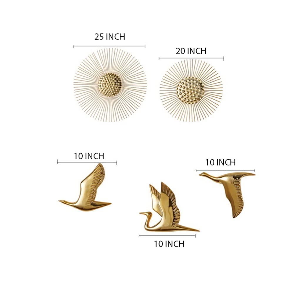 ZOVE Metal Wall Art Iron Wall Hanging Home Decoration Perfect for Living Room, Hotel & Restaurant/Bedroom/Drawing Room (GOLDEN,