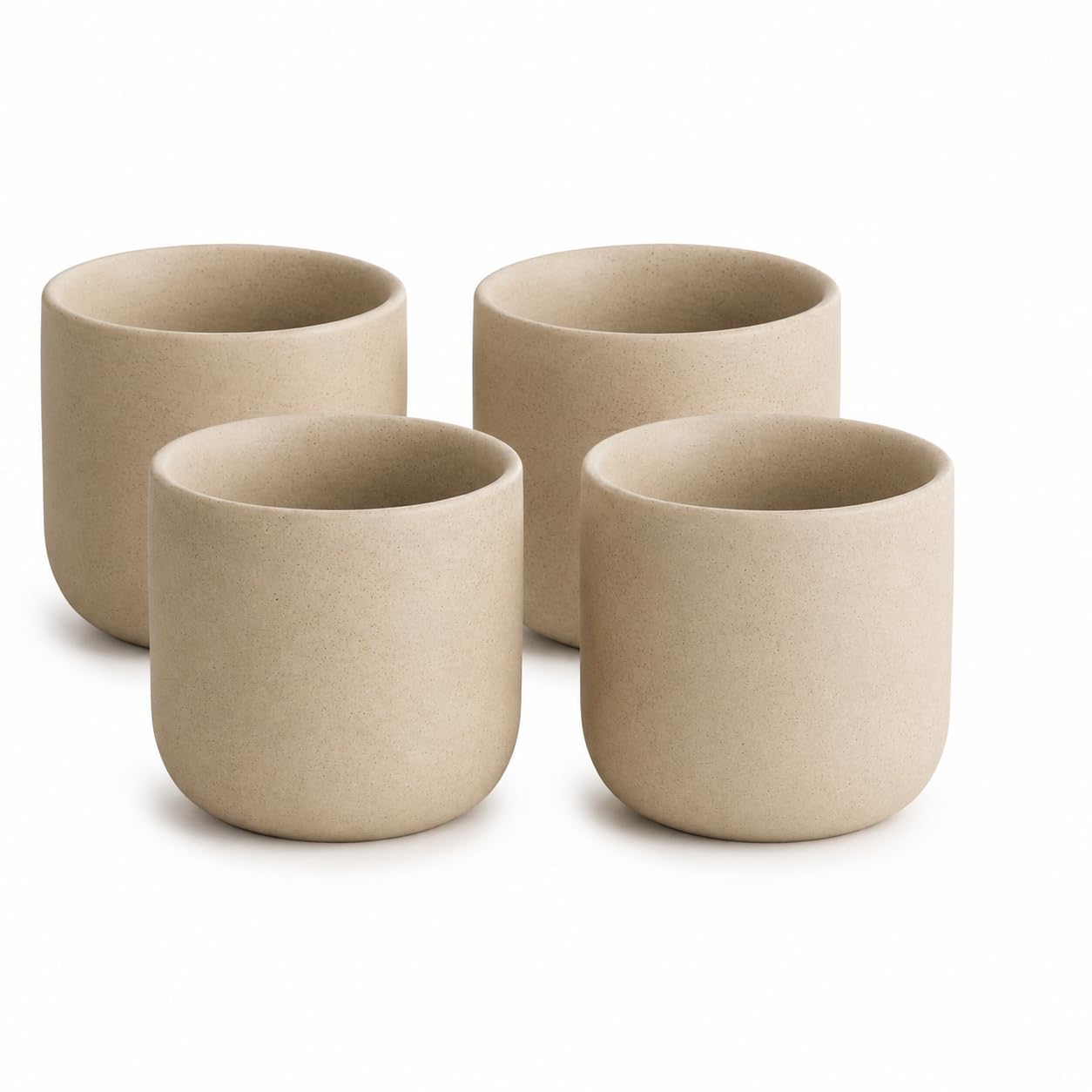 xyadyhz Ceramic Espresso Cups Set of 4, 5 oz Natural Beige Cortado Cups