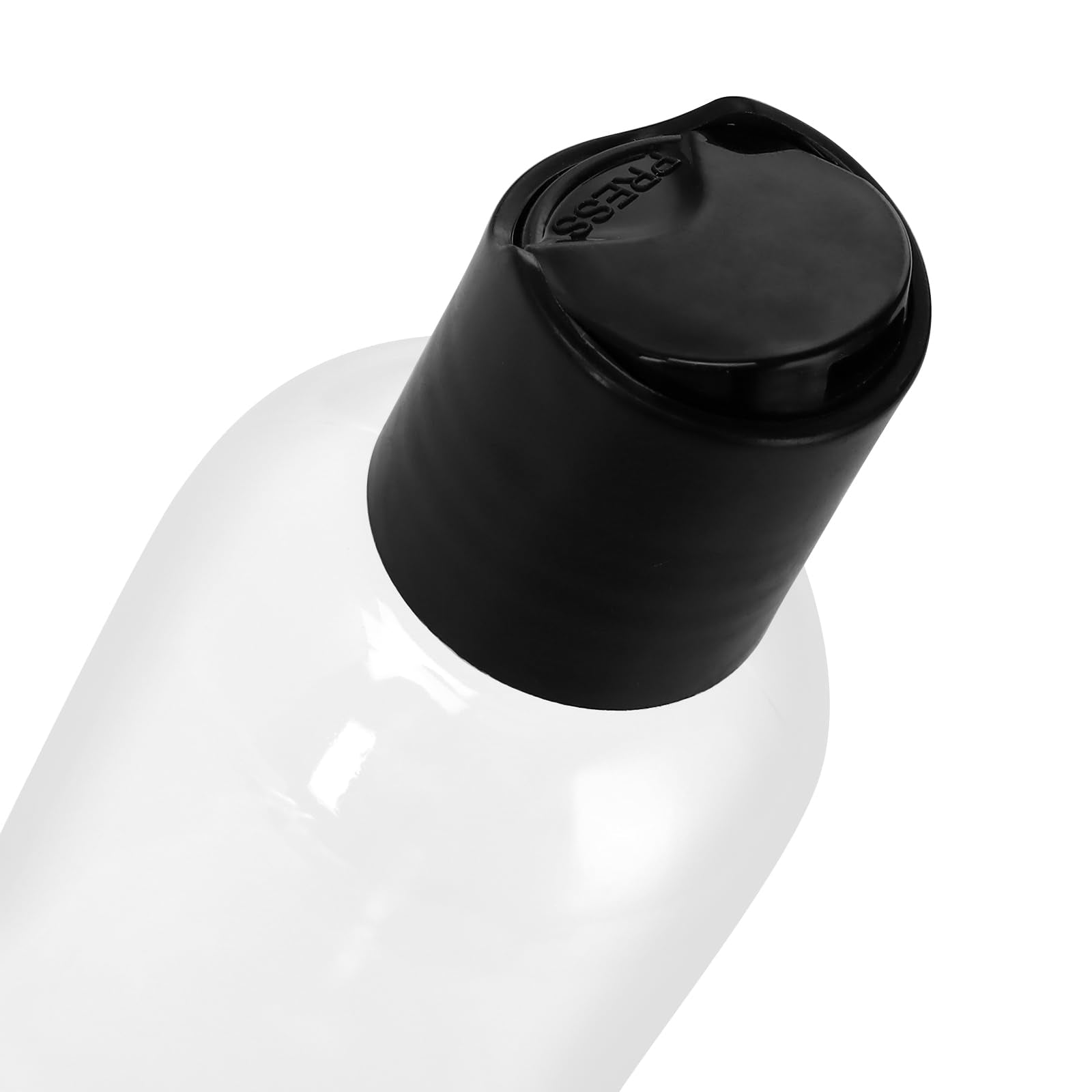 60 PCS 4oz Clear Plastic Empty Bottles, Squeezable Travel Containers with Black Disc Cap, Refillable Empty Lotion Bottles for Sh
