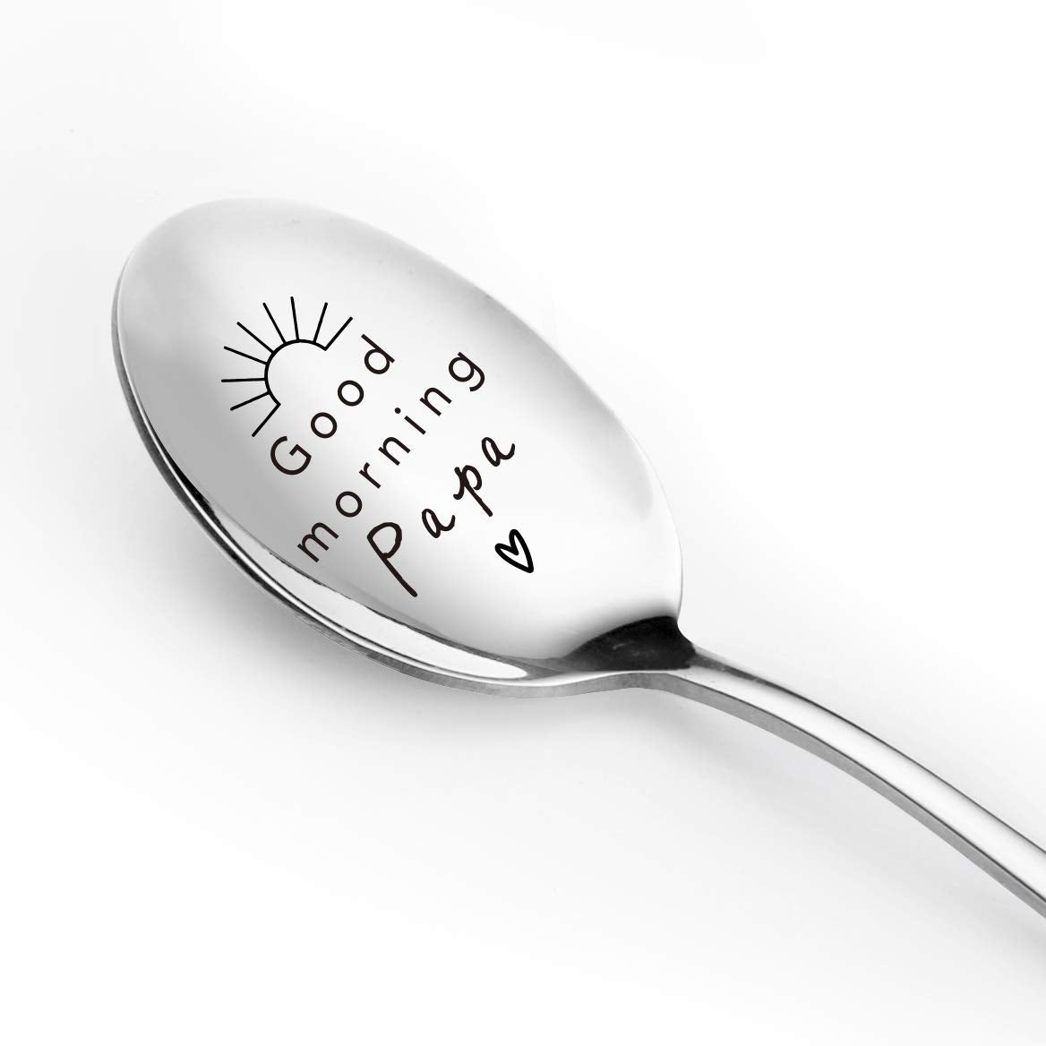 Best Papa Gifts - Good Morning Papa Spoon Funny Spoon Engraved Stainless Steel - Tea Coffee Spoon - Papa Gift From Granddaughter