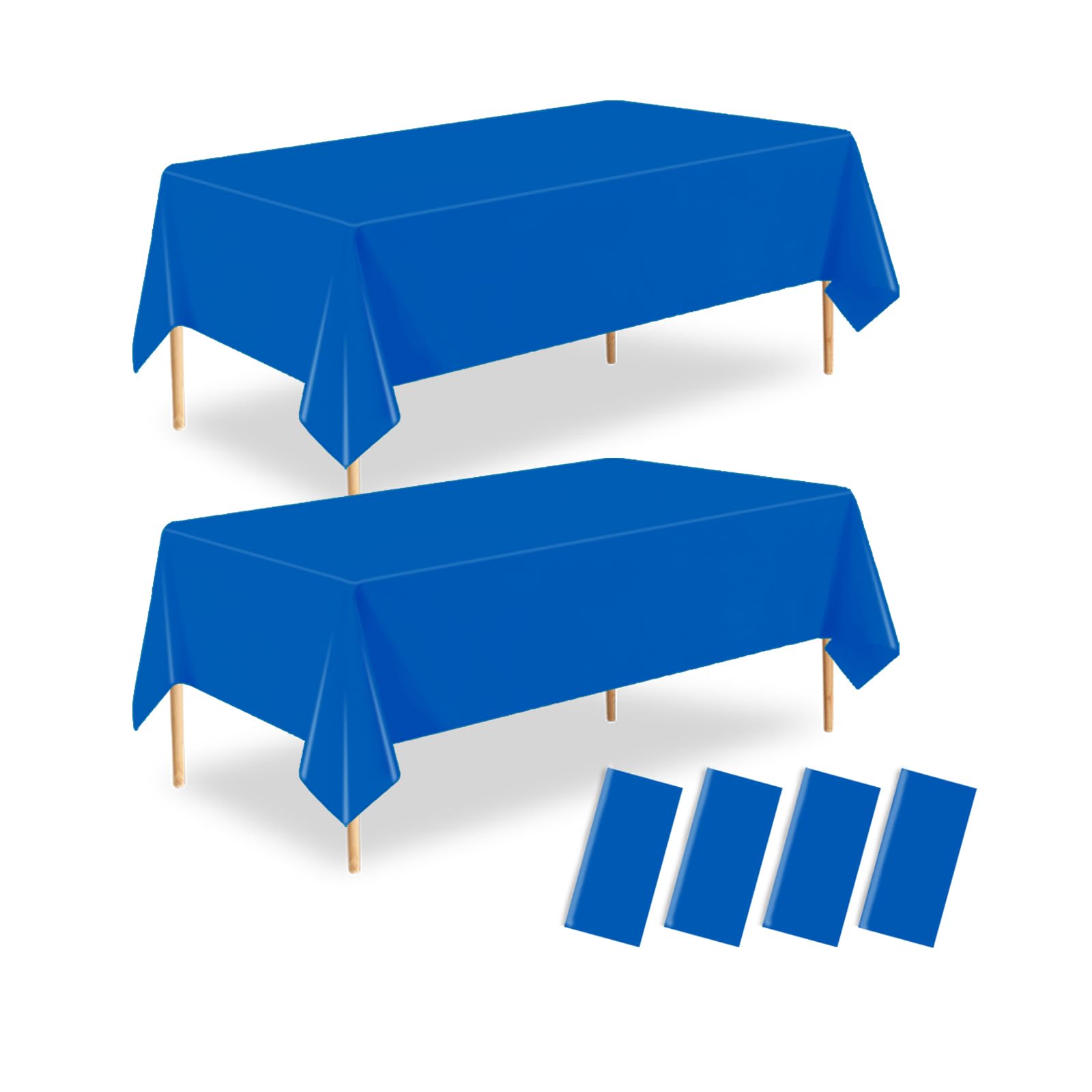 ZHIAXTON 4 Pack Royal Blue Plastic Tablecloth, 54 X 108 Inch Disposable Rectangle Table Cover for Birthday,Graduation Party,Wedd
