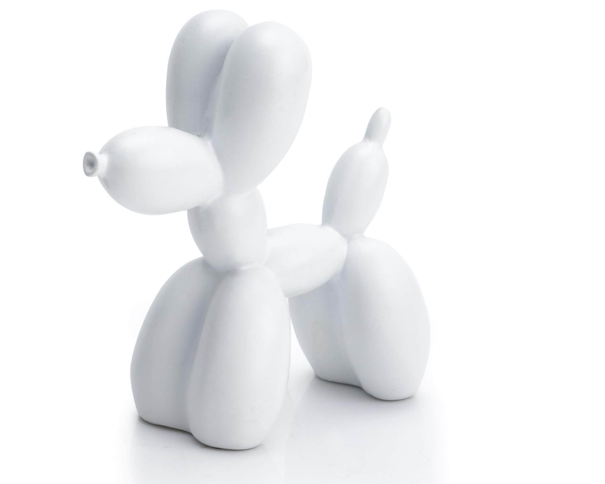 AMOIENSIS Balloon Dog Statue Decor, 4 inch White Balloon Dog Animal Sculpture, Small Nick Nacks for Shelves Decor, Small Eclecti