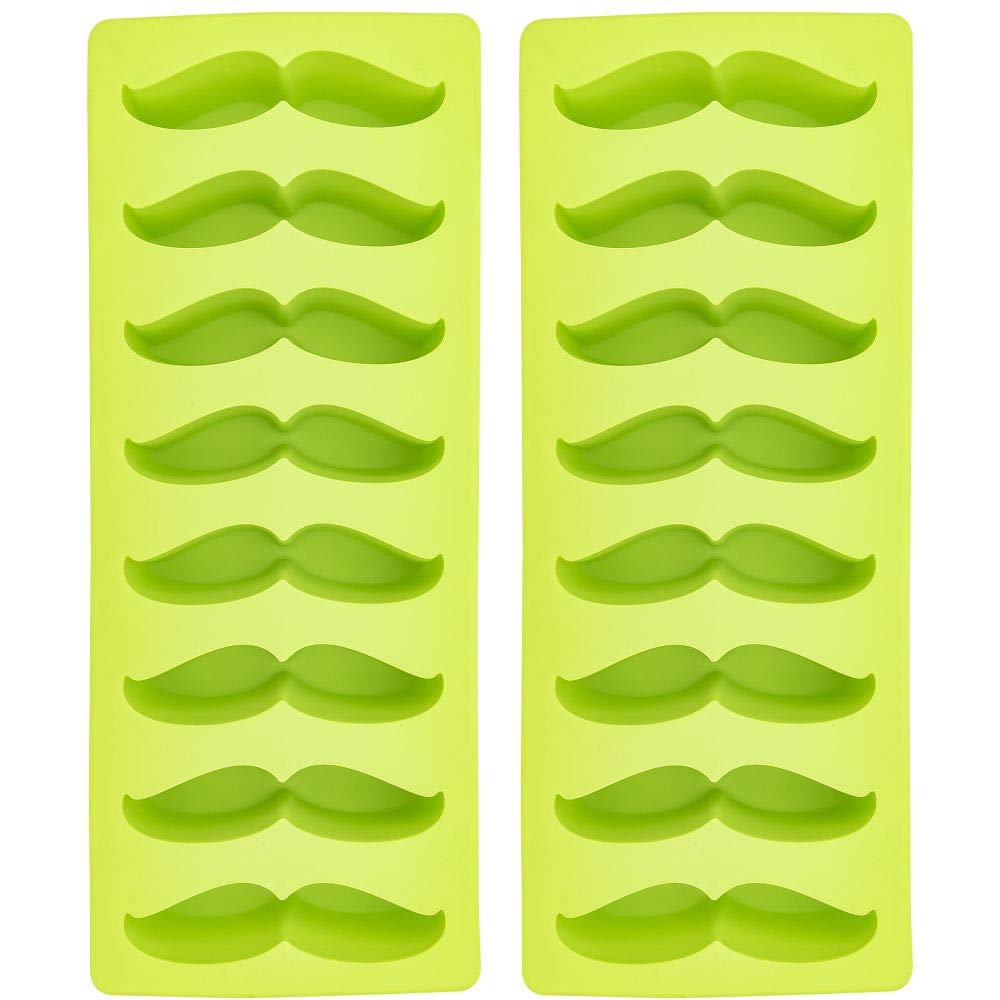 Mustache Ice Cube Tray - Fairly Odd Novelties - Funny Novelty Gag Facial Hair Mold Gift, 2 Pack