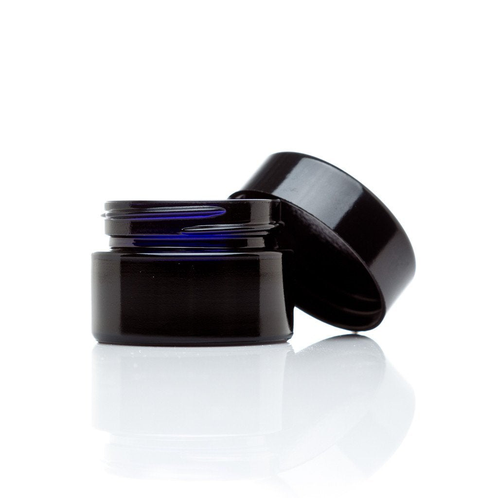 Infinity Jars Tall Black Glass Jar 15 Ml (.5 Fl Oz) Ultraviolet Airtight Smell Proof, Refillable Container, Screw Top Jar For Lo