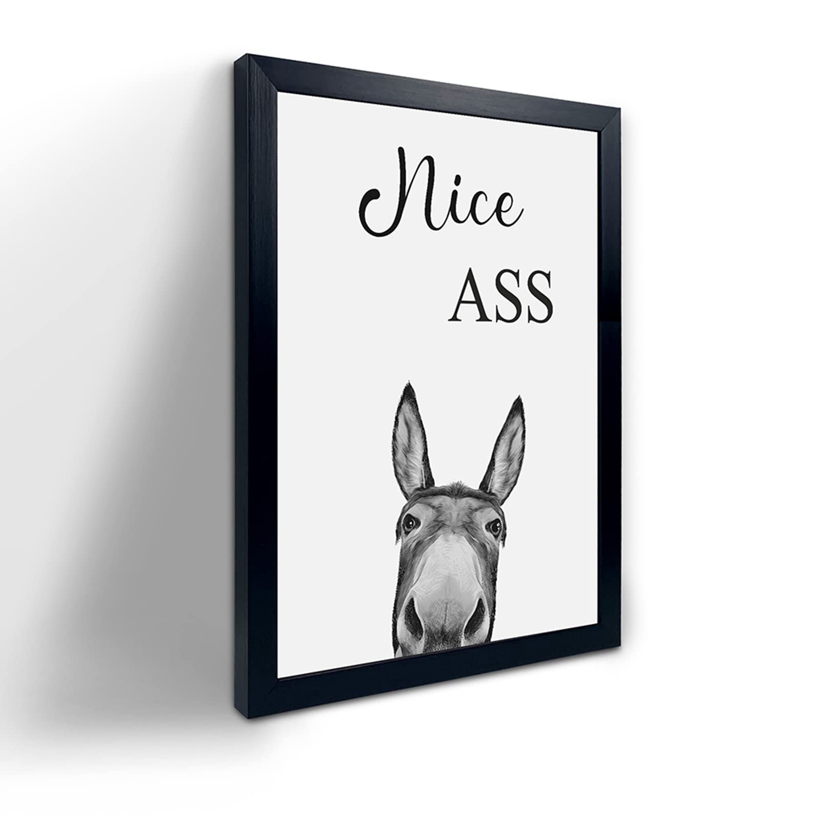 Donkey Animal Prints Toilet Room Decor,Nice Ass Quotes Bathroom Sign, Funny Bathroom Decor Bathroom Signs, Funny Bathroom Wall A