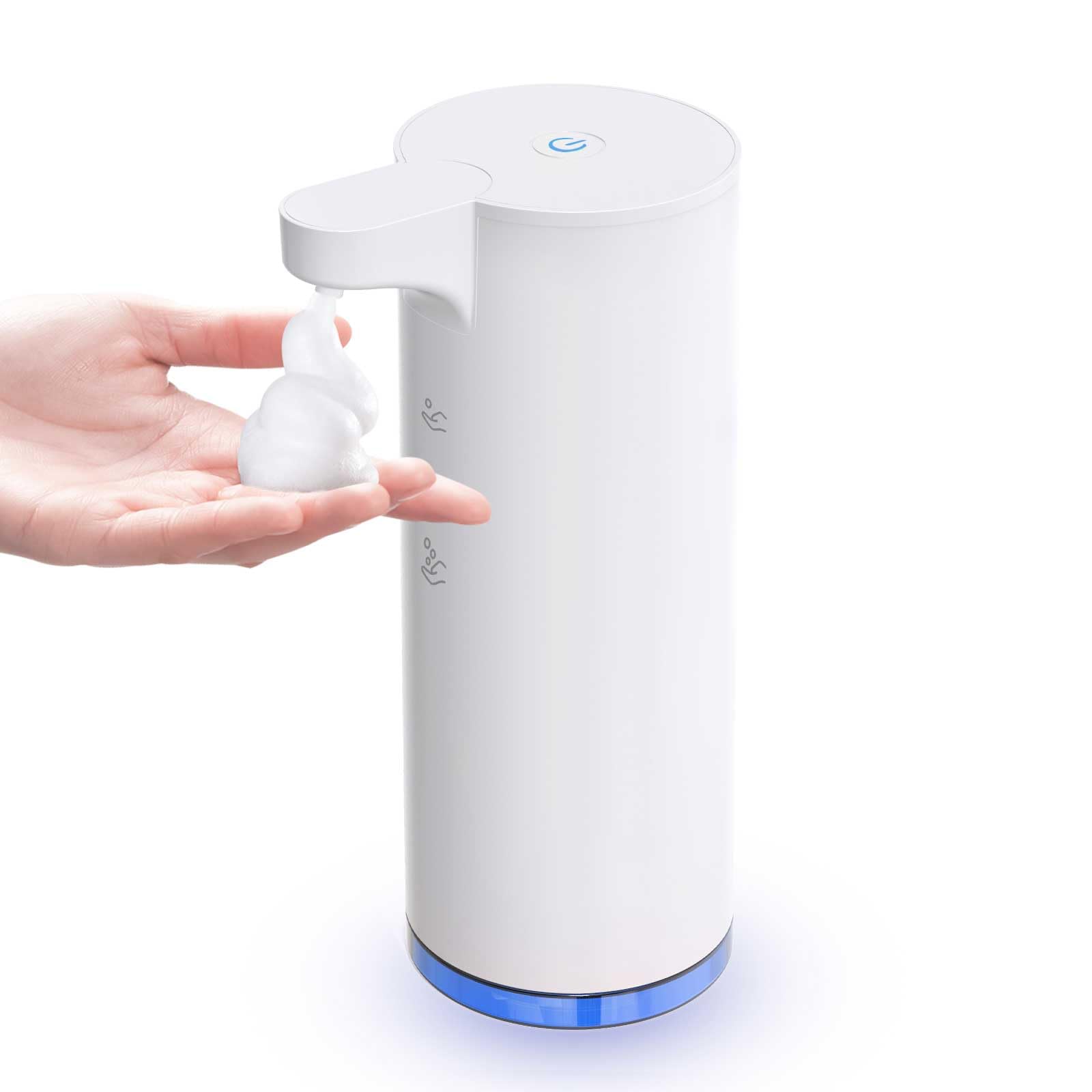 Automatic Foaming Soap Dispenser: LAOPAO Rechargeable Touchless Soap Dispenser Stainless Steel Foam Soap Dispenser for Bathroom Hand Soap Pump for Kitchen Xmas Gift  9oz  White